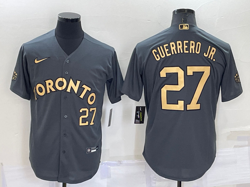 Blue Jays 27 Vladimir Guerrero Jr. Charcoal Nike 2022 MLB All Star Cool Base Jerseys