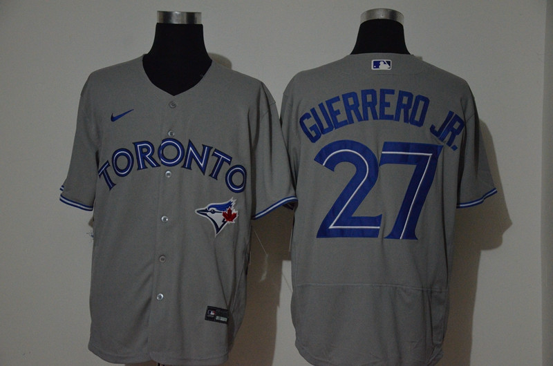 Blue Jays 27 Vladimir Guerrero Jr. Gray 2020 Nike Flexbase Jersey