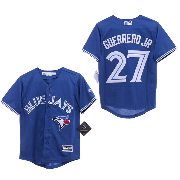 Blue Jays 27 Vladimir Guerrero Jr. Royal Youth Cool Base Jersey