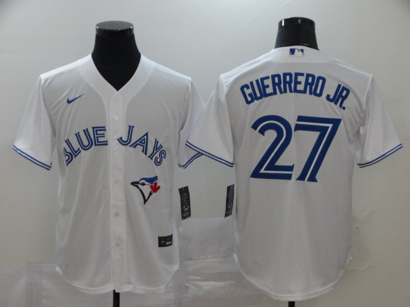 Blue Jays 27 Vladimir Guerrero Jr. White 2020 Nike Cool Base Jersey