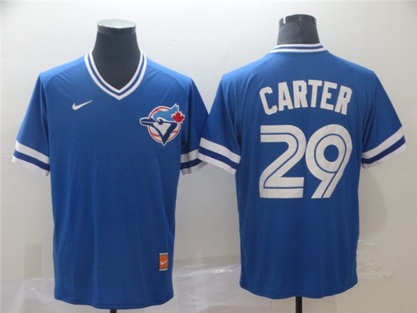 Blue Jays 29 Joe Carter Royal Throwback Jersey