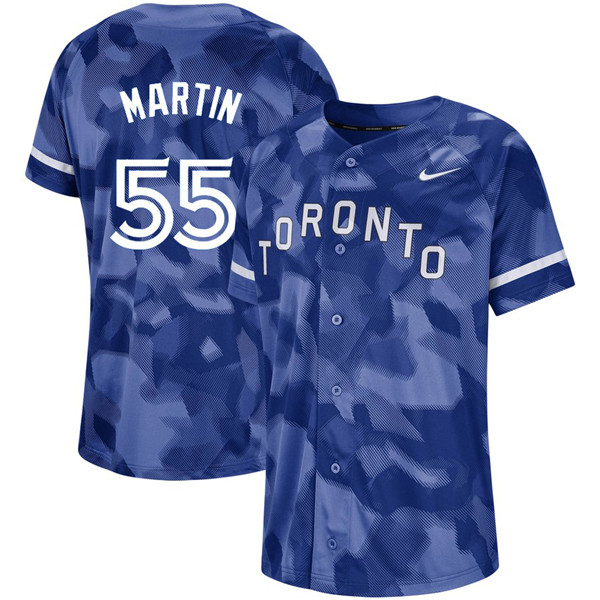 Blue Jays 55 Russell Martin Royal Camo Fashion Jersey