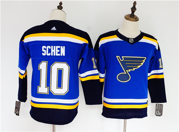 Blues 10 Brayden Schen Blue Women  Jersey