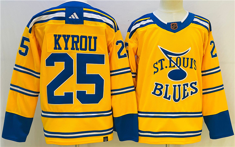 Blues 25 Jordan Kyrou Yellow Adidas Jersey