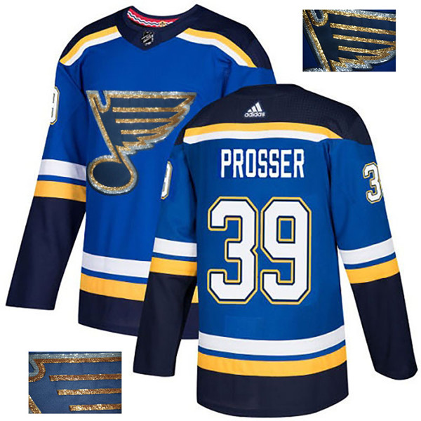 Blues 39 Nate Prosser Blue Glittery Edition  Jersey