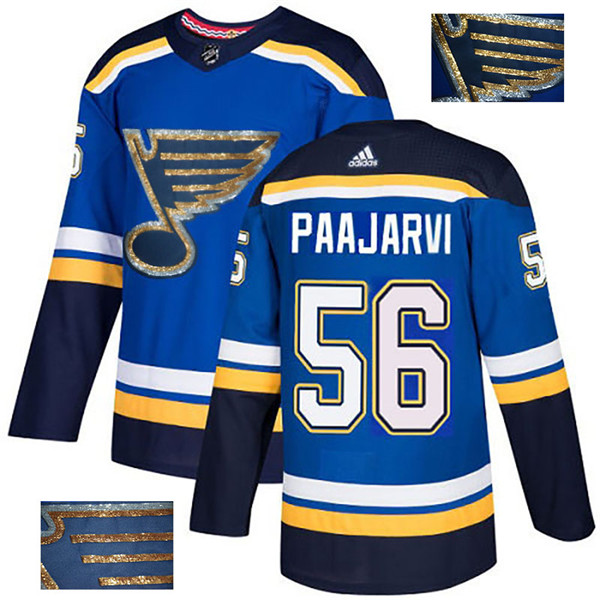 Blues 56 Magnus Paajarvi Blue Glittery Edition  Jersey