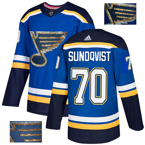 Blues 70 Oskar Sundqvist Blue Glittery Edition  Jersey