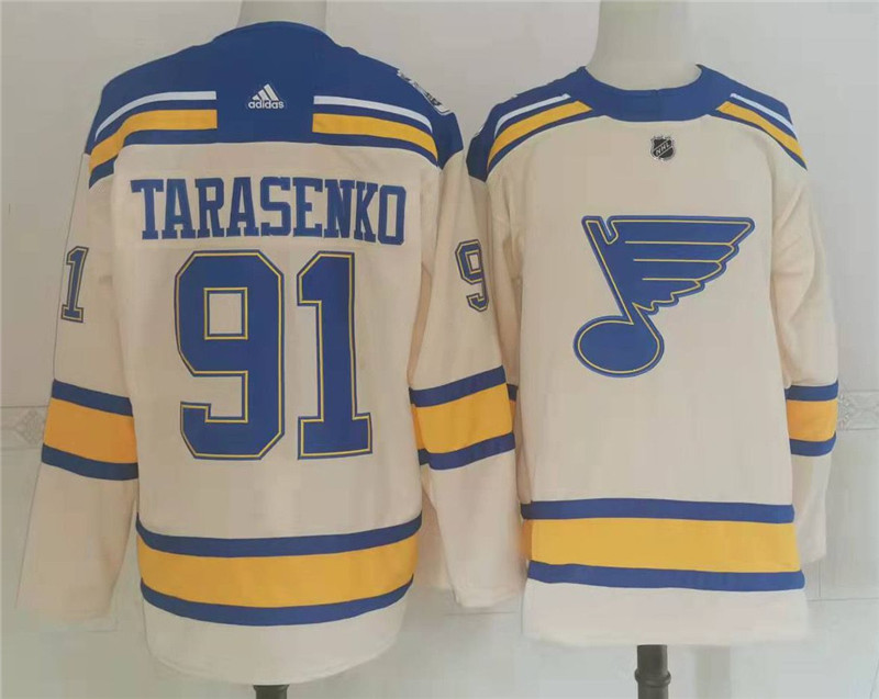 Blues 91 Vladimir Tarasenko Cream 2022 Winter Classic Adidas Jersey