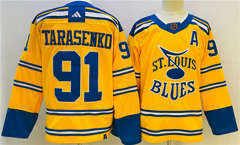 Blues 91 Vladimir Tarasenko Yellow Adidas Jersey