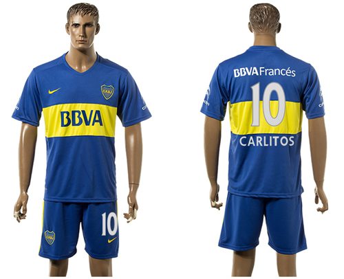 Boca Juniors 10 Carlitos Home Soccer Club Jersey