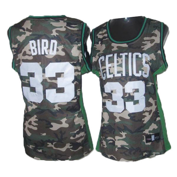 Boston Celtics #33 Larry Bird Soul Swingman Women Camouflage Jersey