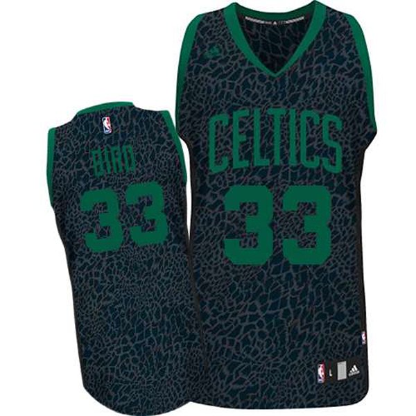 Boston Celtics #33 Larry Bird Crazy Light Leopard Swingman Jersey