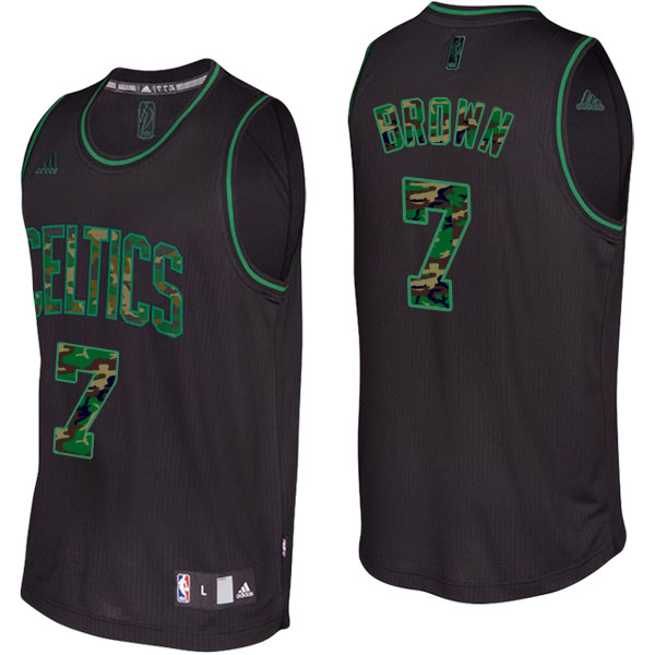 Boston Celtics Jaylen Brown Camo Fashion Swingman Black Jersey