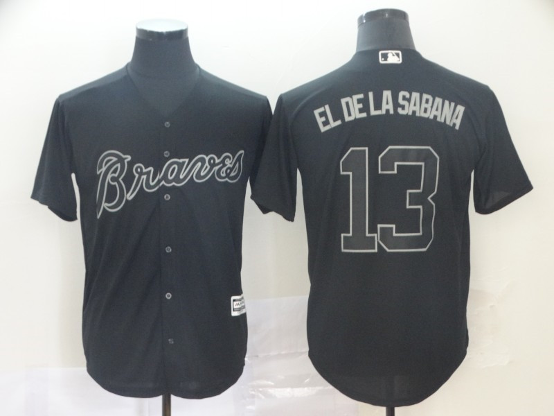 Braves 13 Ronald Acuna Jr El De La Sabana Black 2019 Players' Weekend Player Jersey