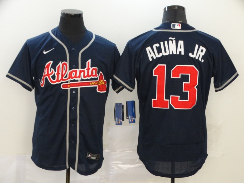 Braves 13 Ronald Acuna Jr. Nave 2020 Nike Flexbase Jersey