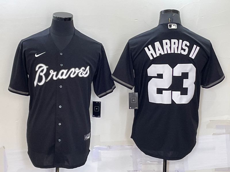 Braves 23 Michael Harris II Black Nike Cool Base Jersey