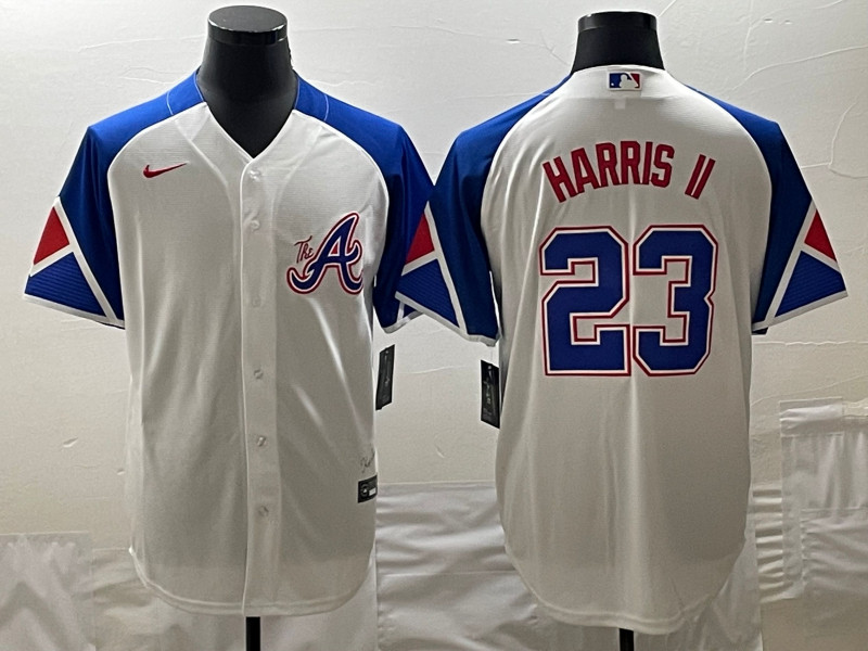 Braves 23 Michael Harris II White Nike 2023 City Connect Cool Base Jersey