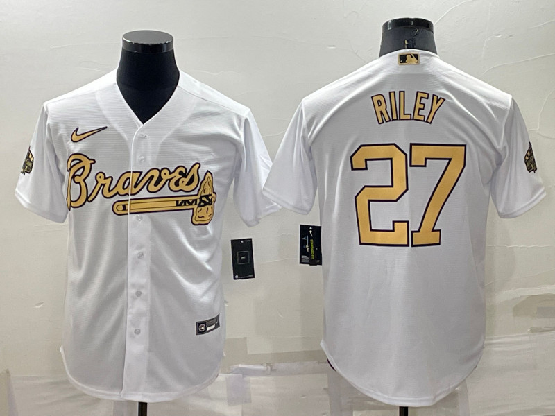 Braves 27 Austin Riley White Nike 2022 MLB All Star Cool Base Jerseys