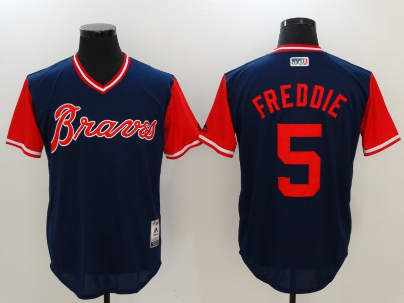 Braves 5 Freddie Freeman Freddie Majestic Navy 2017 Players Weekend Jersey