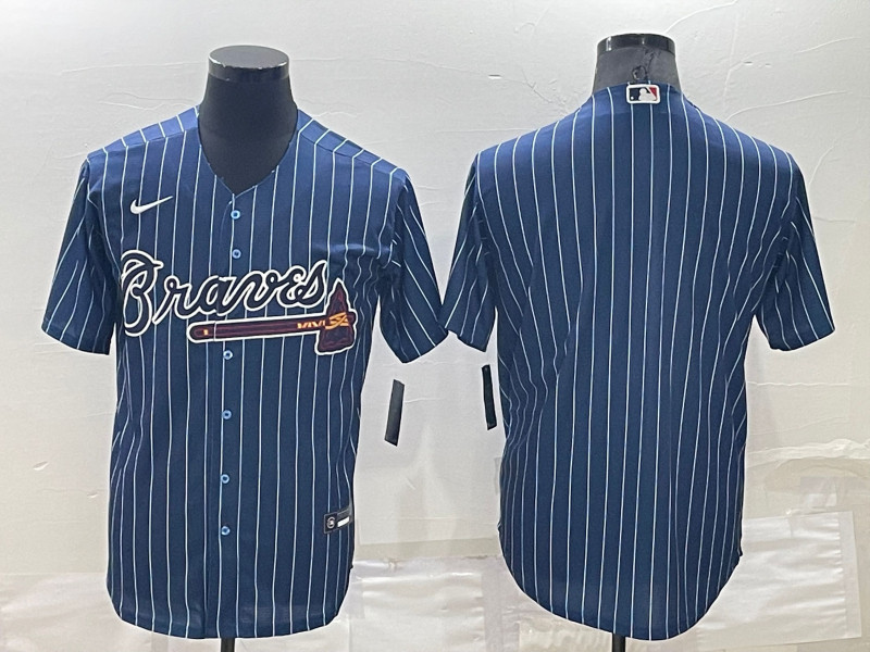 Braves Blank Blue Nike Throwback Cool Base Jersey