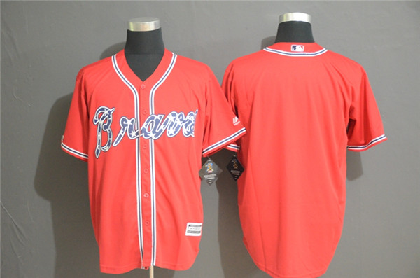 Braves Blank Red Cool Base Jerseys