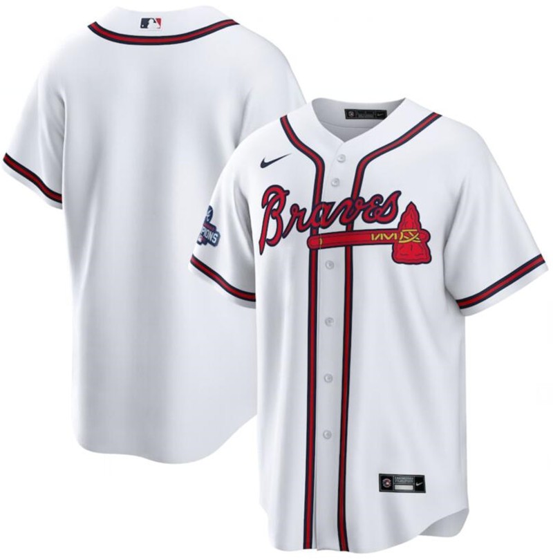 Braves Blank White Nike 2021 World Series Champions Cool Base Jersey