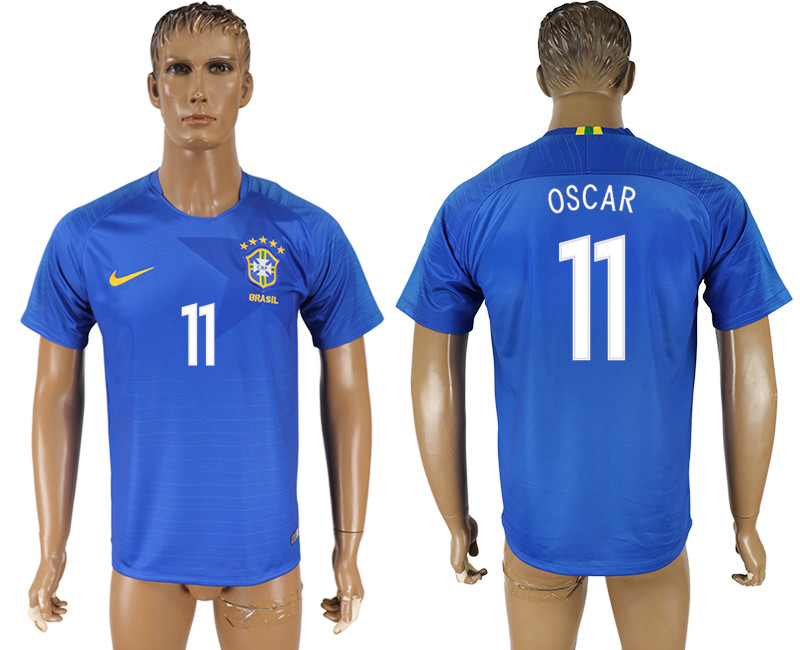 Brazil 11 OSCAR Away 2018 FIFA World Cup Thailand Soccer Jersey