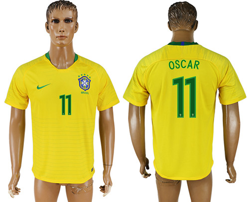 Brazil 11 OSCAR Home 2018 FIFA World Cup Thailand Soccer Jersey