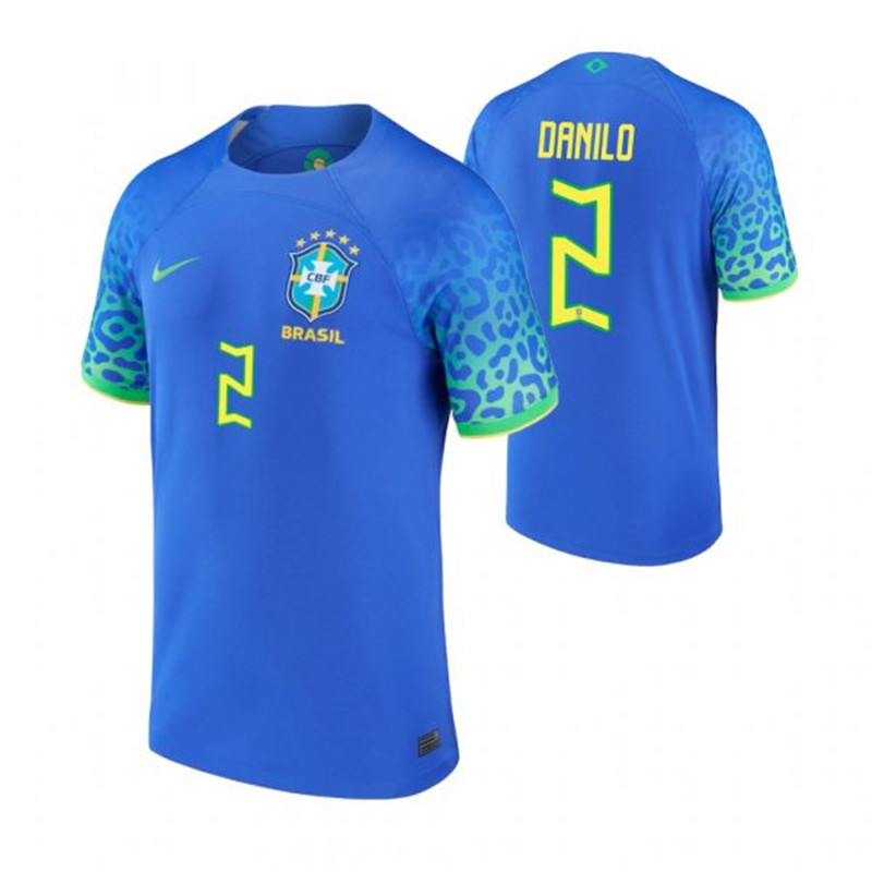 Brazil 2 DANILO Away 2022 FIFA World Cup Thailand Soccer Jersey