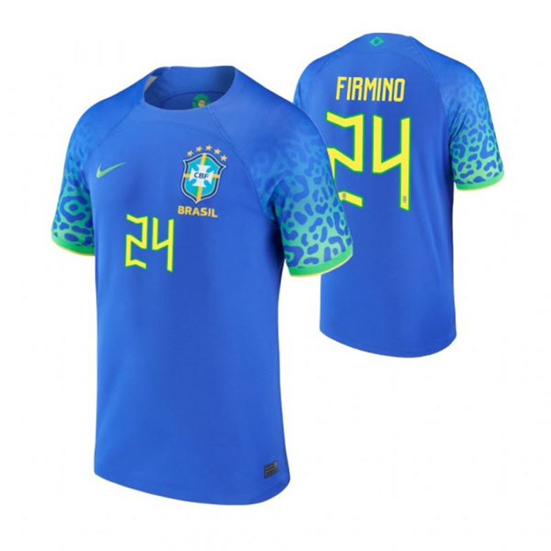 Brazil 24 FIRMINO Away 2022 FIFA World Cup Thailand Soccer Jersey