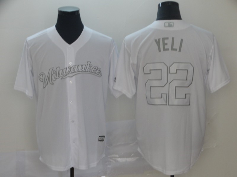 Brewers 22 Christian Yelich Yeli White 2019 Players' Weekend Player Jersey