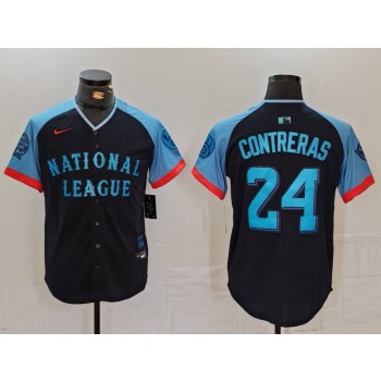 Brewers 24 William Contreras Black 2024 All Star Nike Cool Base Men Jersey