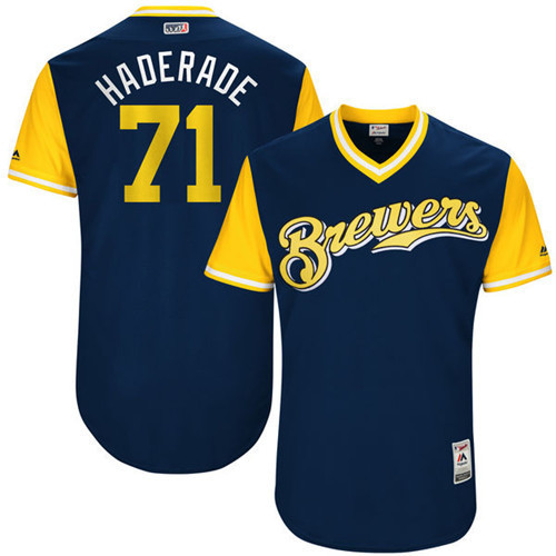 Brewers 71 Josh Hader Haderade Majestic Navy 2017 Players Weekend Jersey