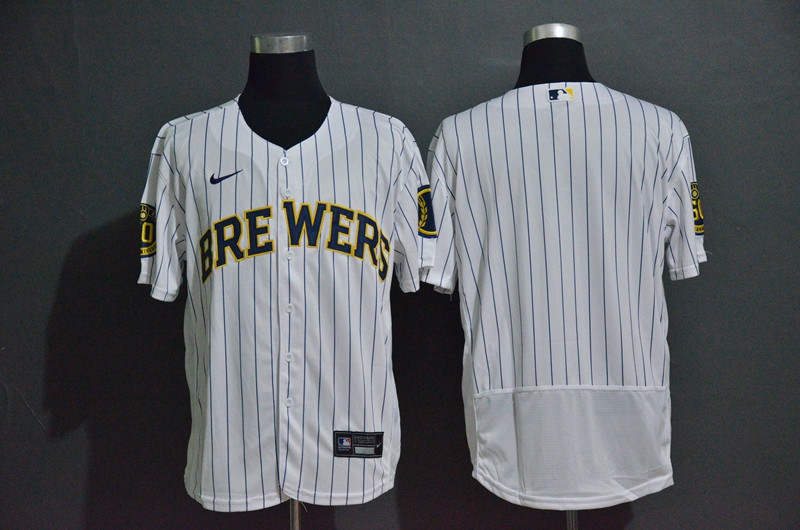 Brewers Blank White Nike 2020 Flexbase Jersey