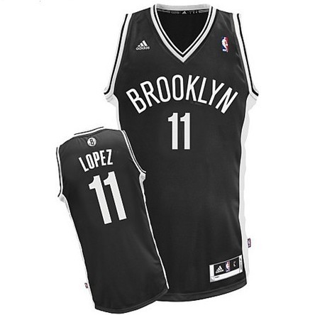 Brooklyn Nets #11 Brook Lopez Revolution 30 Swingman Road Black Jersey