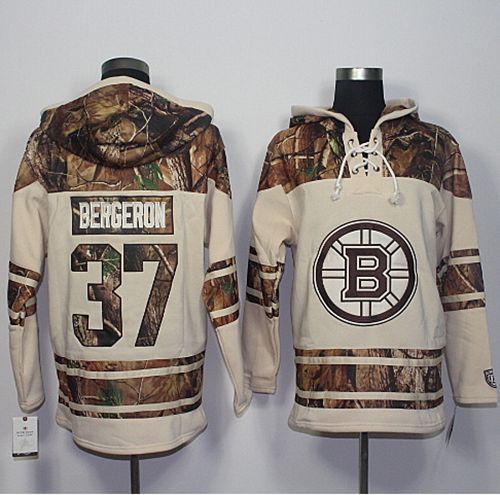 Bruins 37 Patrice Bergeron Cream Camo Stitched NHL Jersey