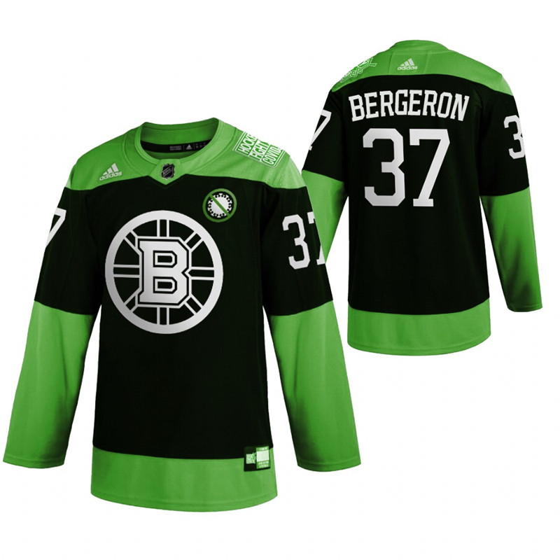 Bruins 37 Patrice Bergeron Green 2020 Adidas Jersey