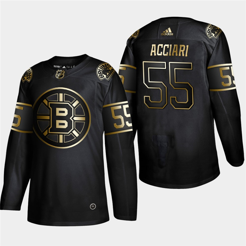 Bruins 55 Noel Acciari Black Gold Adidas Jersey