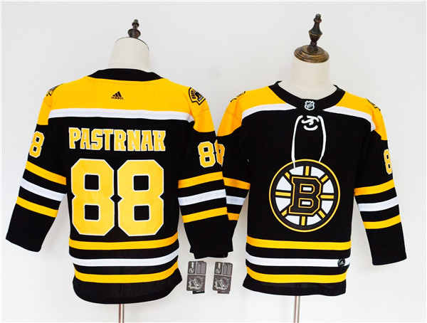 Bruins 88 David Pastrnak Black Youth  Jersey