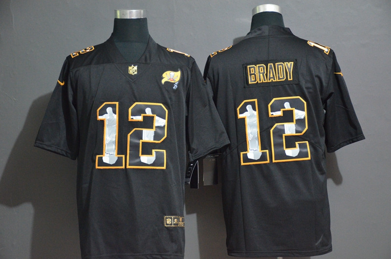 Buccaneers 12 Tom Brady Black Jesus Faith Edition Limited Jersey