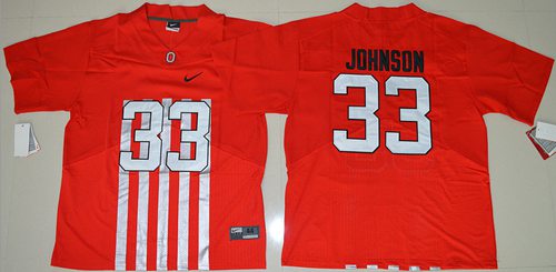 Buckeyes 33 Pete Johnson Red Alternate Elite Stitched NCAA Jersey