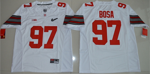 Buckeyes 97 Joey Bosa White Diamond Quest Stitched NCAA Jersey