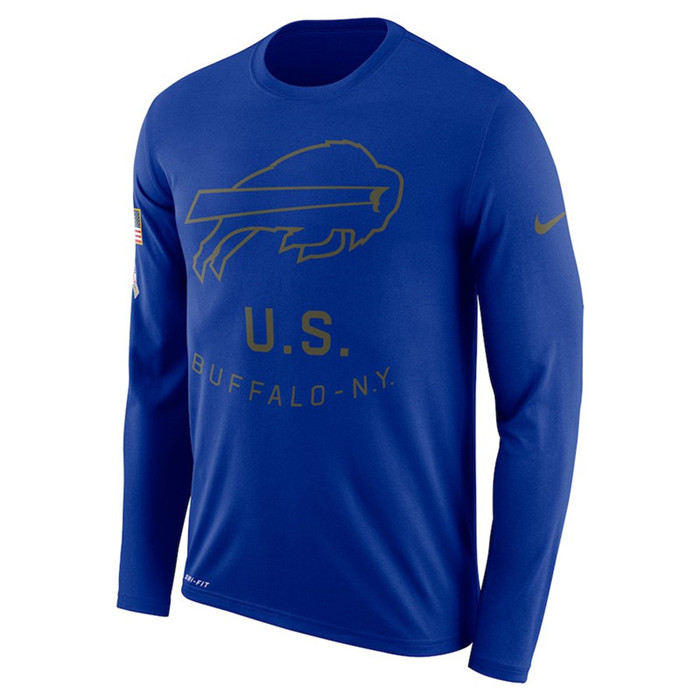 Buffalo Bills  Salute to Service Sideline Legend Performance Long Sleeve T Shirt Royal