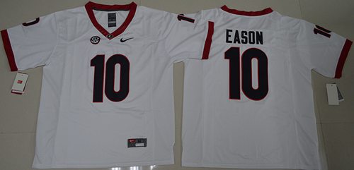 Bulldogs 10 Jacob Eason White Limited Stitched NCAA Jersey