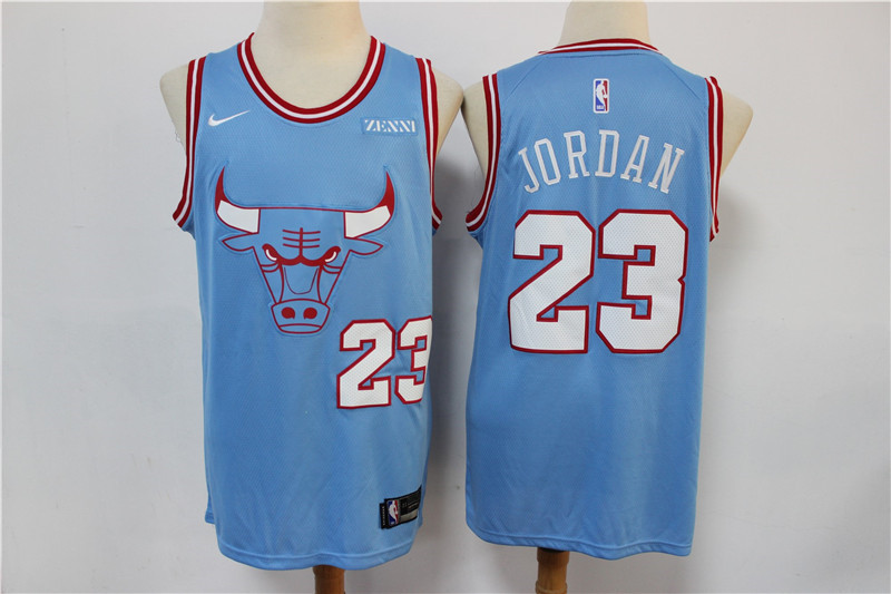 Bulls 23 Michael Jordan Light Blue 2019 20 City Edition Nike Swingman Jersey