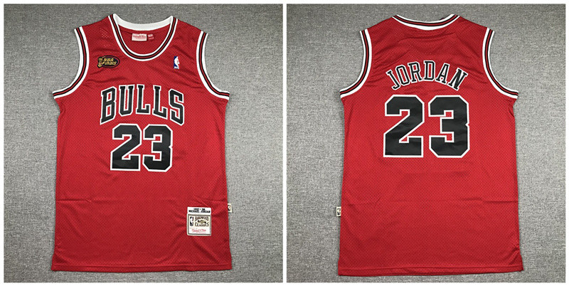 Bulls 23 Michael Jordan Red NBA Finals 1997 98 Hardwood Classics Jersey