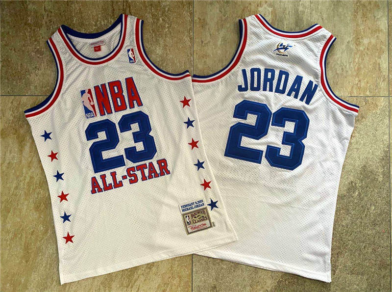 Bulls 23 Michael Jordan White 2003 All Star Hardwood Classics Jersey