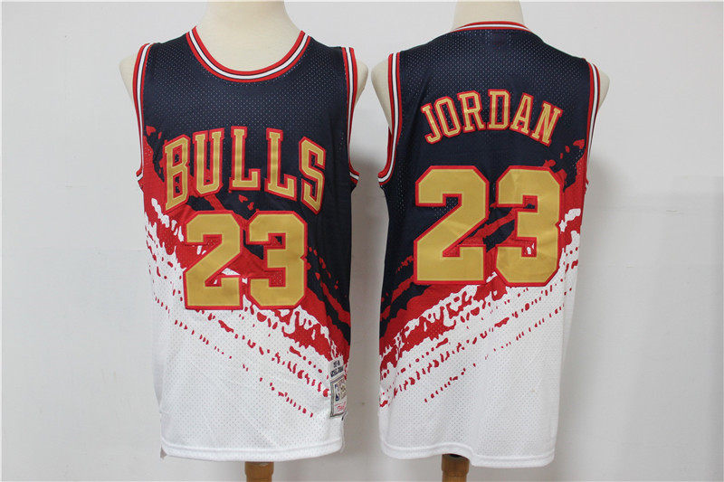 Bulls 23 Michael Jordan White Independence Day Hardwood Classics Jersey