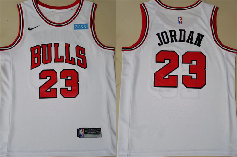 Bulls 23 Michael Jordan White Nike Swingman Jersey