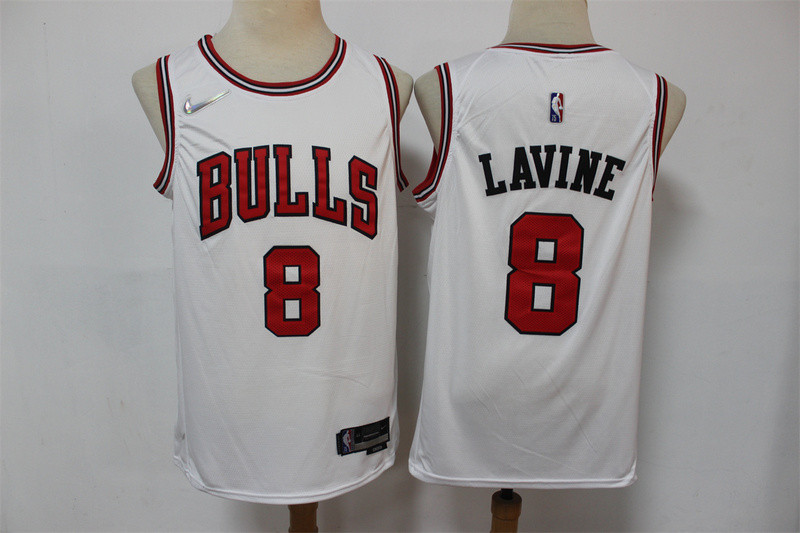 Bulls 8 Zach Lavine White Nike Diamond 75th Anniversary Swingman Jersey